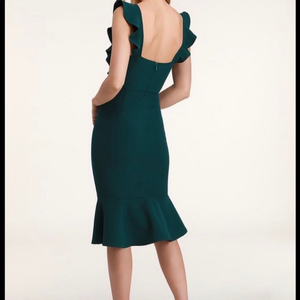 Lulu's Green Ruffle Midi Dress - Picture 2 of 4